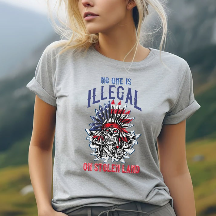 No One Is Illegal on Stolen Land - Native Resistance Graphic Unisex T-Shirt/Hoodie/Sweatshirt