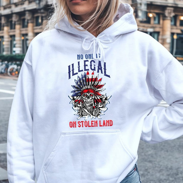 No One Is Illegal on Stolen Land - Native Resistance Graphic Unisex T-Shirt/Hoodie/Sweatshirt