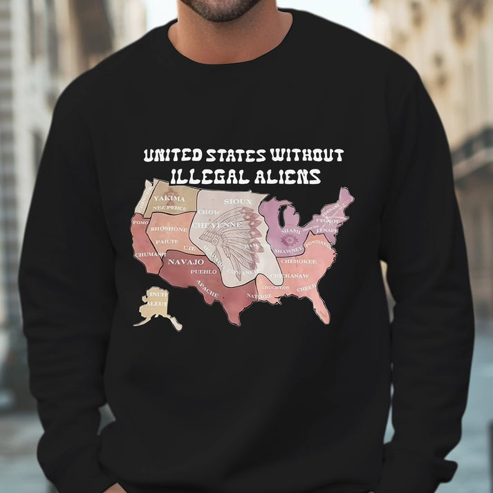 Native Tribes Map of America - Without Illegal Aliens Unisex T-Shirt/Hoodie/Sweatshirt