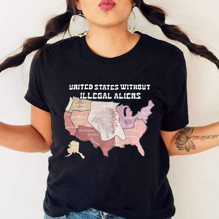 Native Tribes Map of America - Without Illegal Aliens Unisex T-Shirt/Hoodie/Sweatshirt