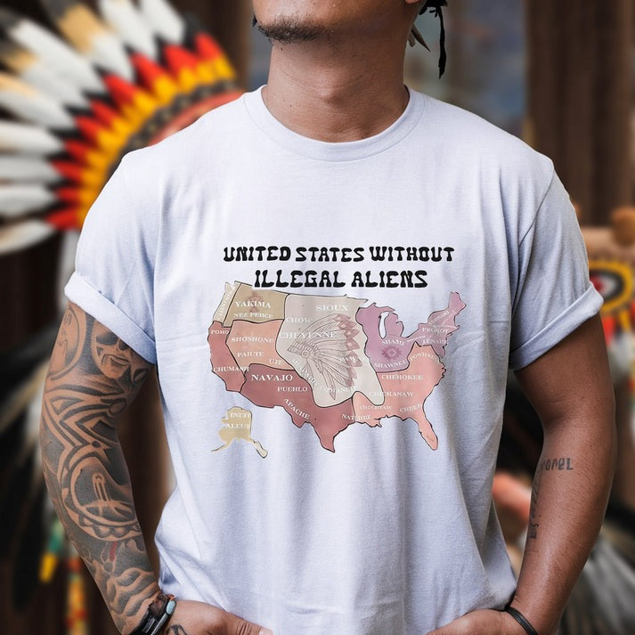 Native Tribes Map of America - Without Illegal Aliens Unisex T-Shirt/Hoodie/Sweatshirt