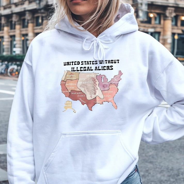 Native Tribes Map of America - Without Illegal Aliens Unisex T-Shirt/Hoodie/Sweatshirt