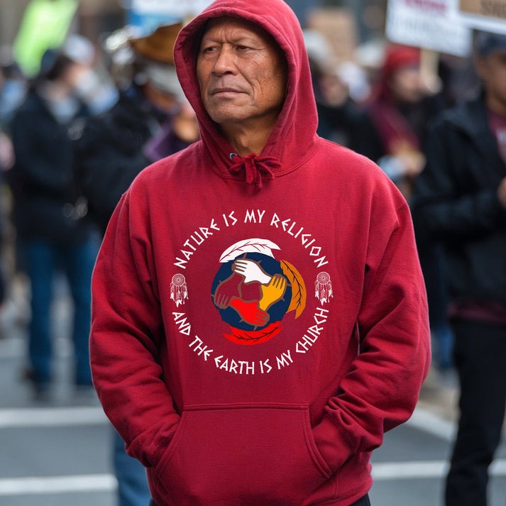 Nature Is My Religion, The Earth Is My Church - Unity Hands & Feathers Unisex T-Shirt/Hoodie/Sweatshirt