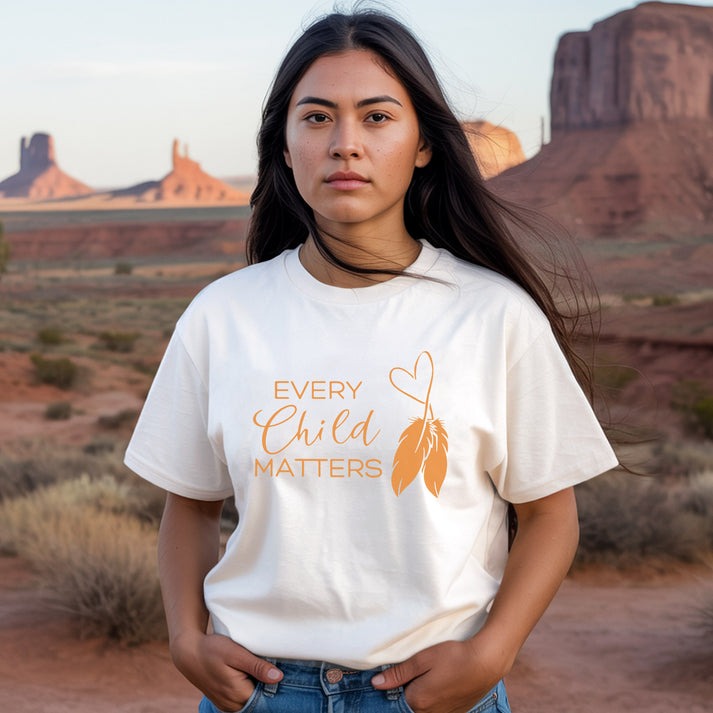 Every Child Matters Minimalist Heart Feather Design Unisex T-Shirt/Hoodie/Sweatshirt
