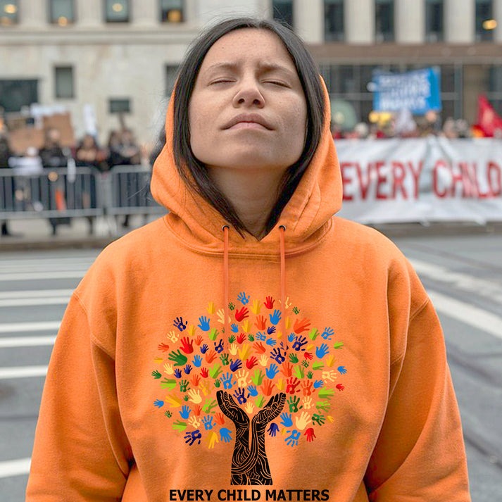 Every Child Matters Handprint Tree For Orange Shirt Day Unisex T-Shirt/Hoodie/Sweatshirt
