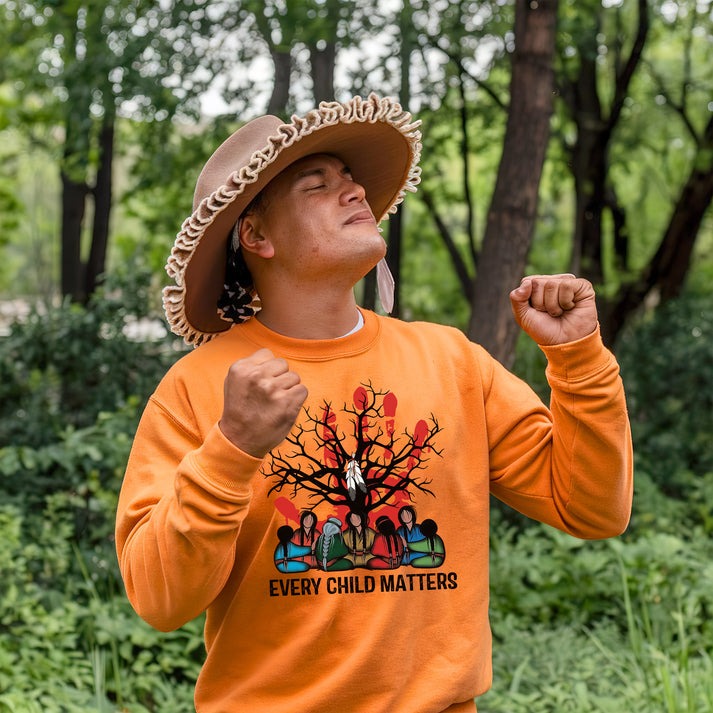 Every Child Matters Indigenous Roots Red Hand Design For Orange Shirt Day Unisex T-Shirt/Hoodie/Sweatshirt