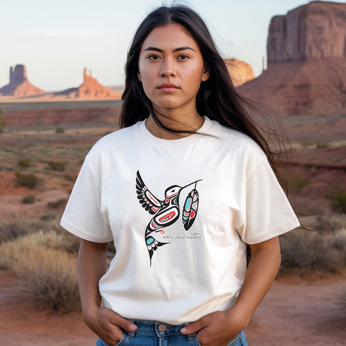 Every Child Matters Hummingbird With Feather Design Unisex T-Shirt/Hoodie/Sweatshirt