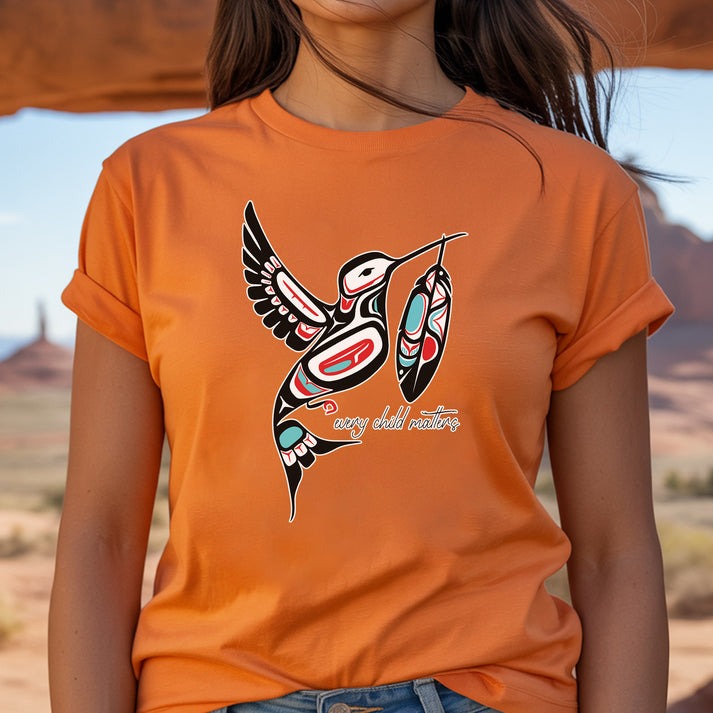 Every Child Matters Hummingbird With Feather Design Unisex T-Shirt/Hoodie/Sweatshirt