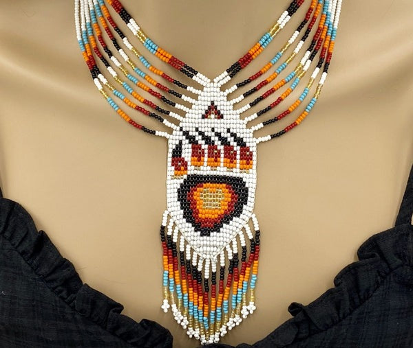 Paw Statement Necklace Earrings Set