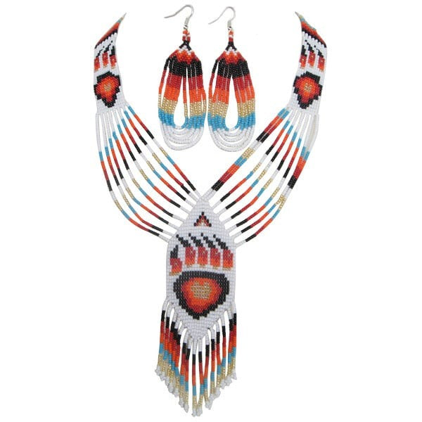 Paw Statement Necklace Earrings Set