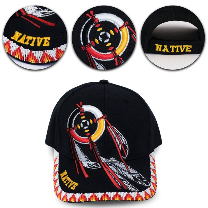 Dreamcatcher Embroidered Beaded Baseball Cap With Brim Unisex Native American Style