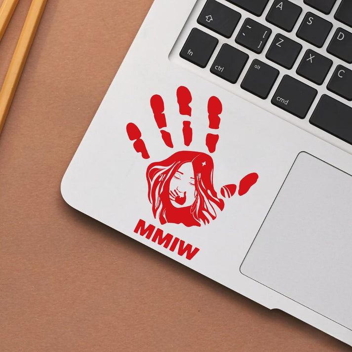 MMIW - I Wear Red, No More Stolen Sisters Red Hand Decal 313