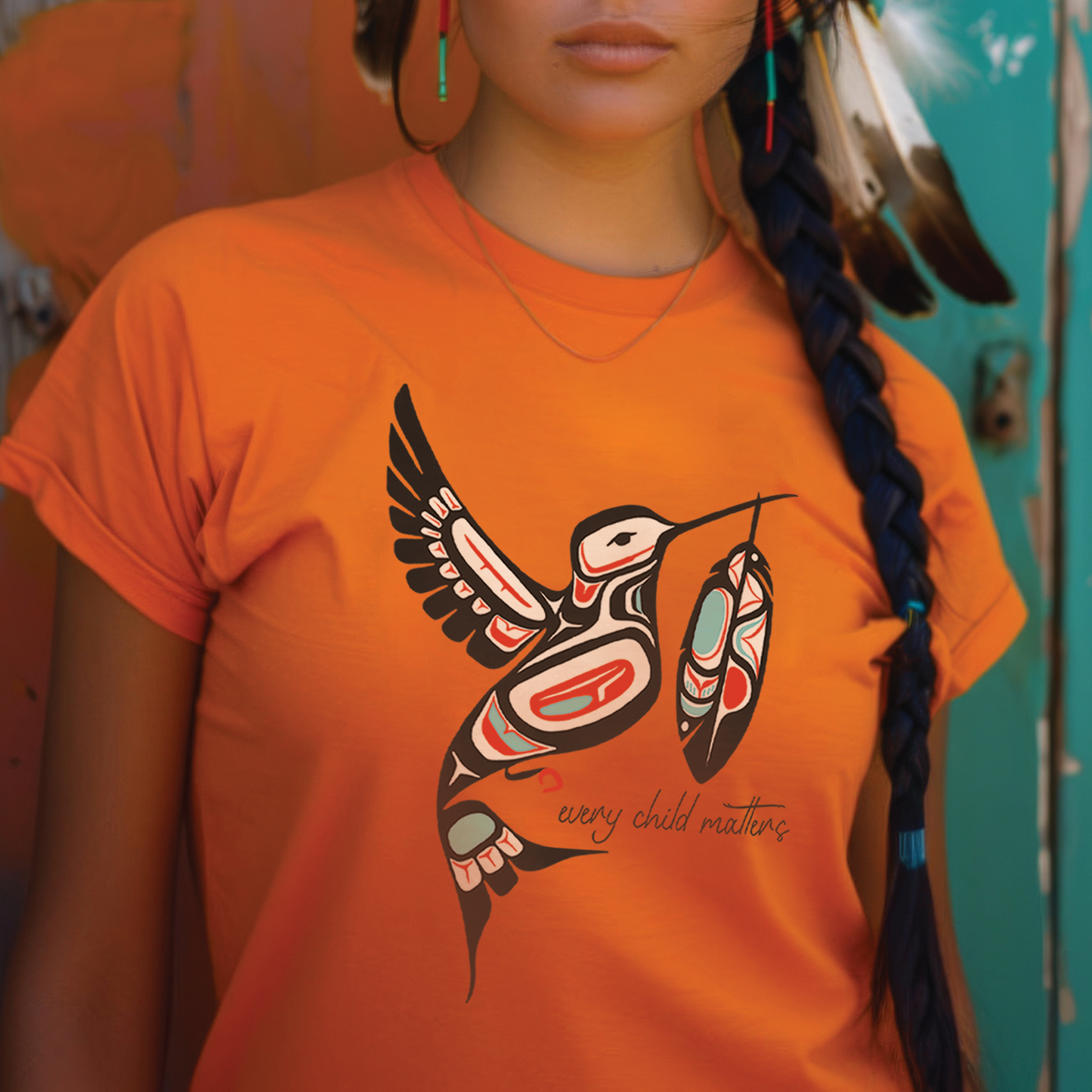 Every Child Matters Hummingbird With Feather Design Unisex T-Shirt/Hoodie/Sweatshirt