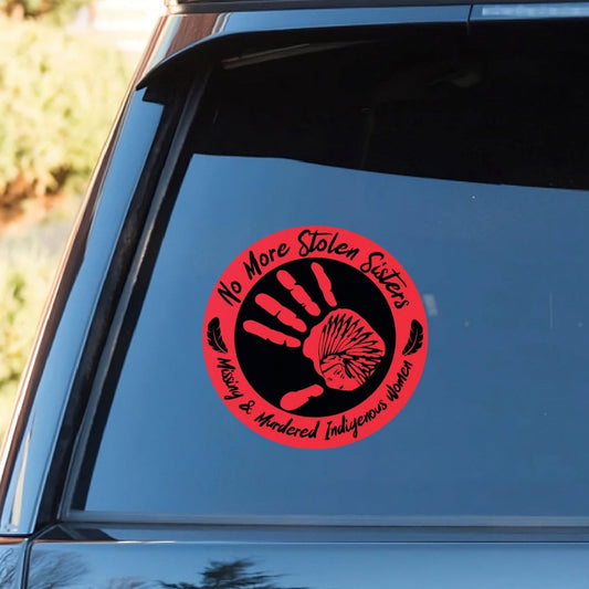 No More Stolen Sister - Missing And Murdered Indigenous Women Red Hand Decal