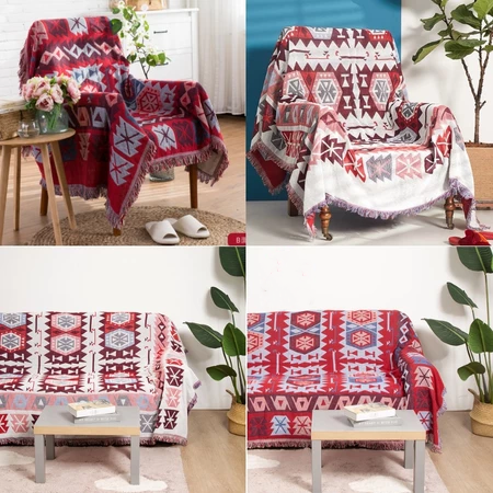 Navajo Sunset Reversible Woven Blanket – Tribal Southwestern Design Throw