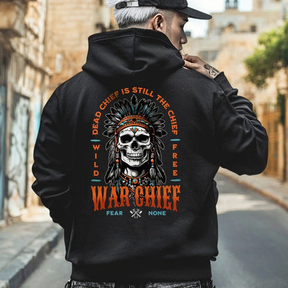 Native Inspired War Chief Skull Fear None Wild Free- Two sides - Unisex T-Shirt/Hoodie/Sweatshirt