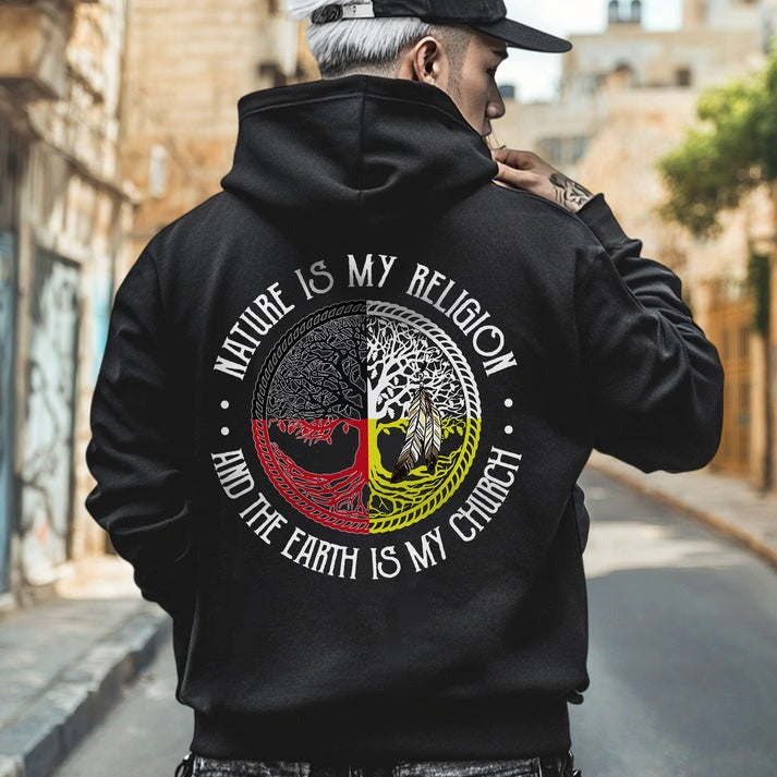 Nature Is My Religion Four Directions Sacred Circle - Two sides - Unisex T-Shirt/Hoodie/Sweatshirt