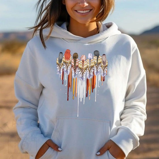 Native American Women Feather Heart T-Shirt/Hoodie/Sweatshirt