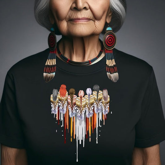 Native American Women Feather Heart T-Shirt/Hoodie/Sweatshirt