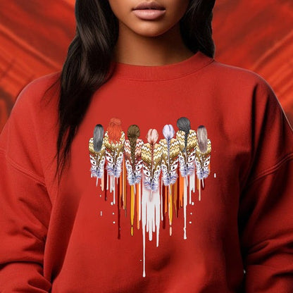 Native American Women Feather Heart T-Shirt/Hoodie/Sweatshirt