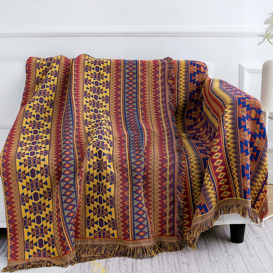Navajo Flame Reversible Woven Blanket – Tribal Southwestern Design Throw
