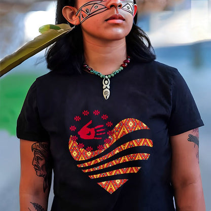 MMIW I Wear Red For My Sister Red Hand Together Heart Unisex T-Shirt/Hoodie/Sweatshirt