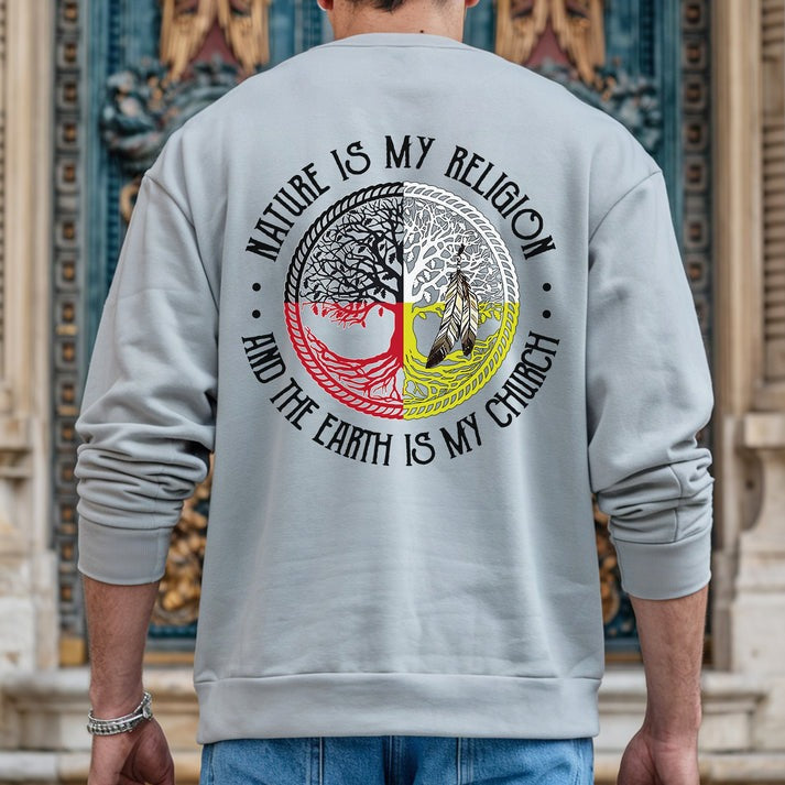Nature Is My Religion Four Directions Sacred Circle - Two sides - Unisex T-Shirt/Hoodie/Sweatshirt
