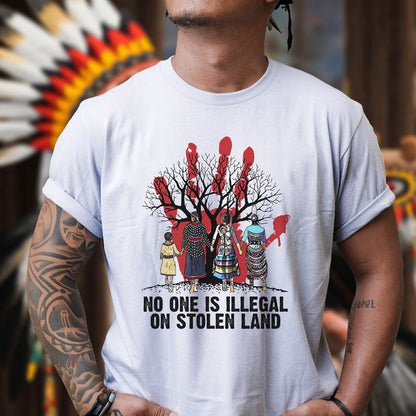 Red Handprint Awareness - No One Is Illegal on Stolen Land Unisex T-Shirt/Hoodie/Sweatshirt