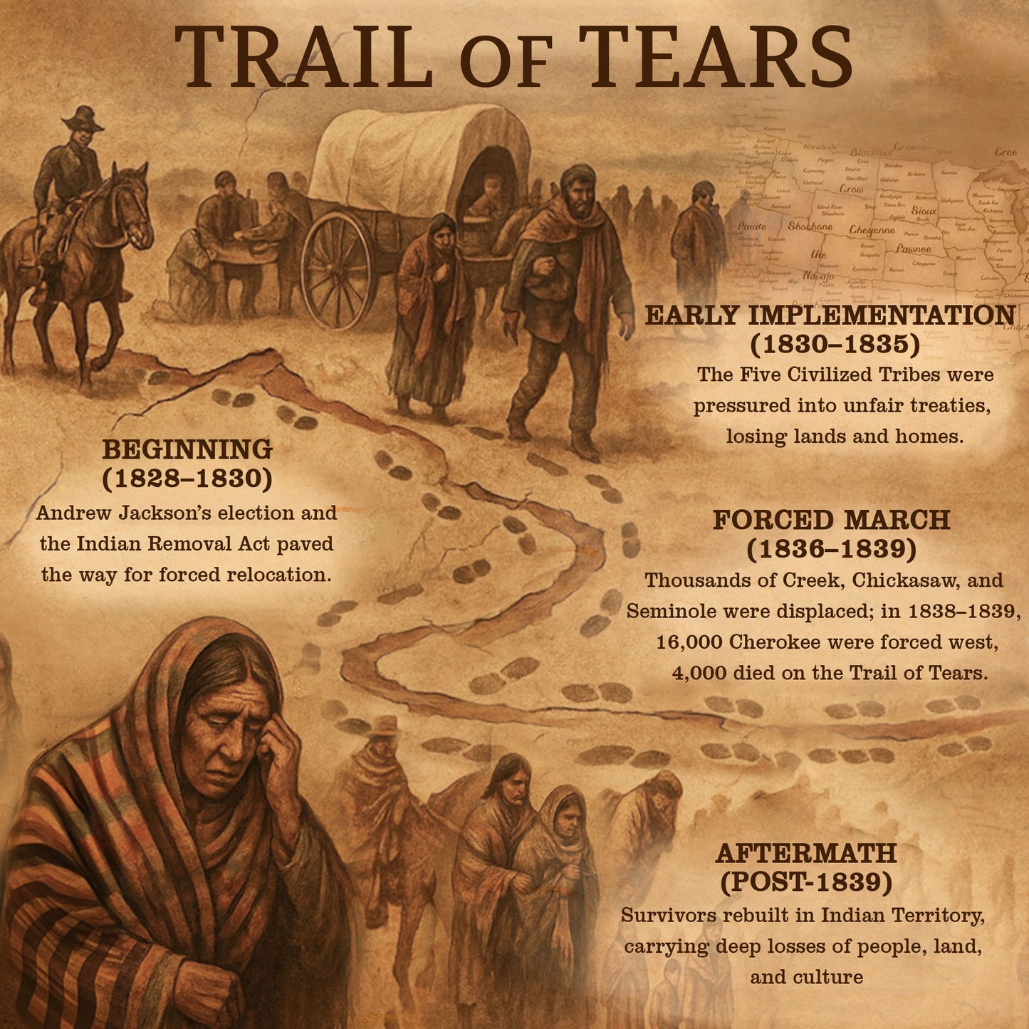 Trail of Tears Memorial – 125,000 Native Americans Lost Unisex - T-Shirt/Hoodie/Sweatshirt