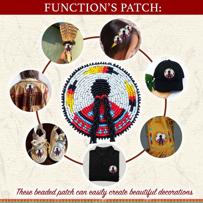 Indigenous Women Handmade Beaded Patch Necklace Pendant