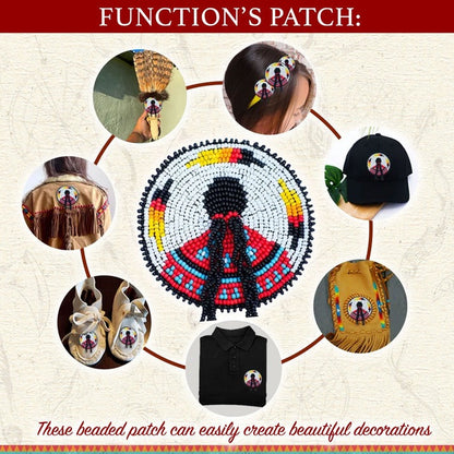 Indigenous Women Handmade Beaded Patch Necklace Pendant