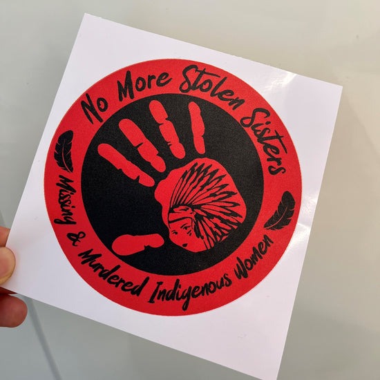 No More Stolen Sister - Missing And Murdered Indigenous Women Red Hand Decal