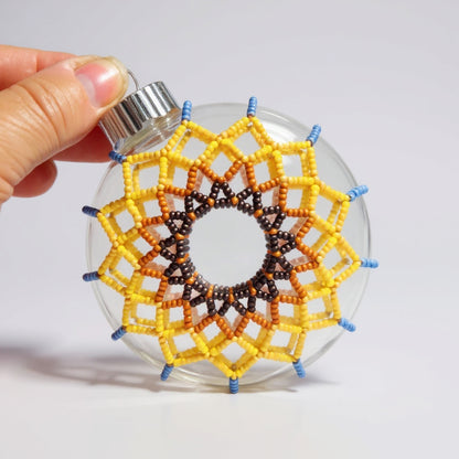 Sunburst Beaded Handmade Ornament – Native Inspired Holiday Decor Gift