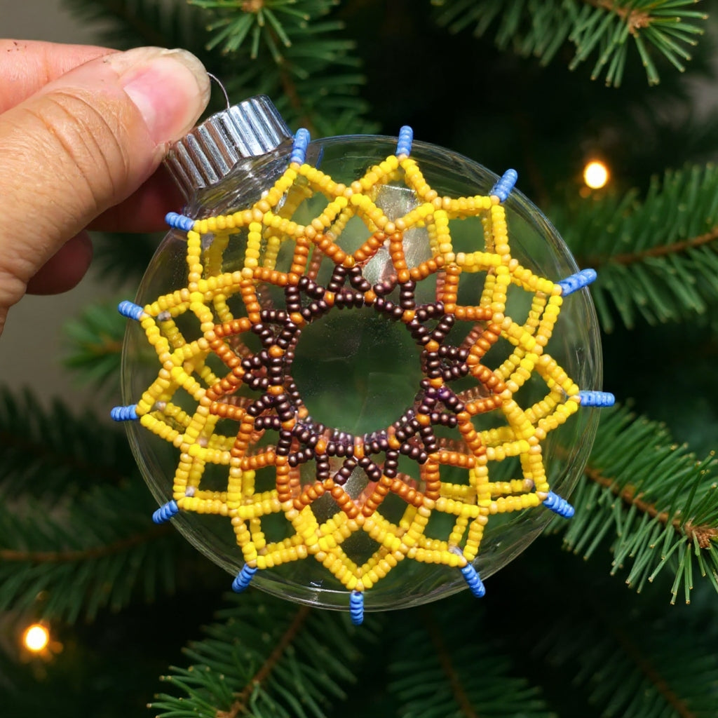 Sunburst Beaded Handmade Ornament – Native Inspired Holiday Decor Gift