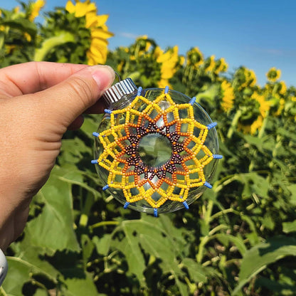 Sunburst Beaded Handmade Ornament – Native Inspired Holiday Decor Gift