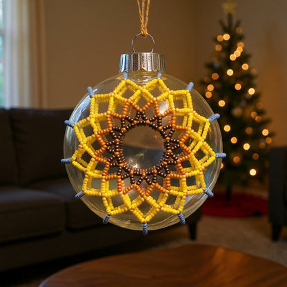 Sunburst Beaded Handmade Ornament – Native Inspired Holiday Decor Gift