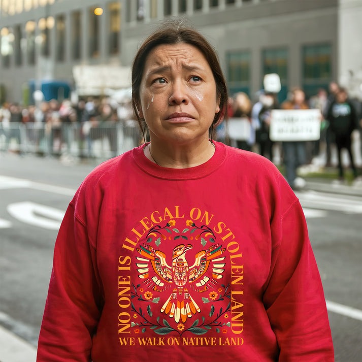 NO ONE IS ILLEGAL ON STOLEN LAND. WE WALK ON NATIVE LAND Unisex T-Shirt/Hoodie/Sweatshirt