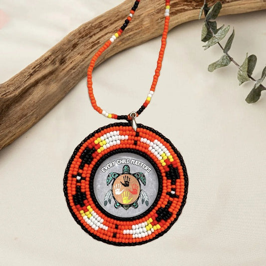 Every Child Matters Handmade Beaded Wire Necklace Pendant