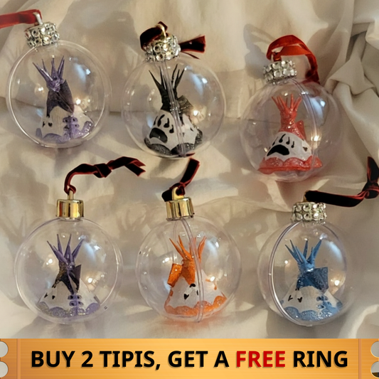 [7 cm] Hand-Painted Tipi Tepee Christmas Tree Ball Ornament(No Lights)