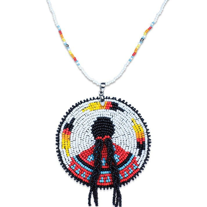 Indigenous Women Inspired Handmade Beaded Wire Pendant Necklace