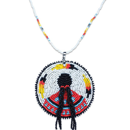 Indigenous Women Inspired Handmade Beaded Wire Pendant Necklace
