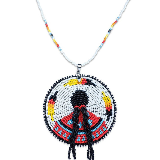 Indigenous Women Inspired Handmade Beaded Wire Pendant Necklace
