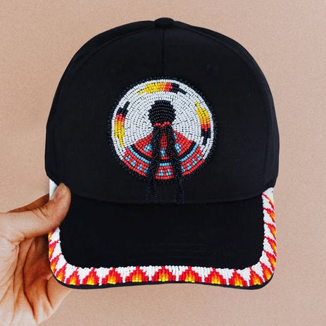 MMIW Indigenous Women Cotton Unisex Baseball Cap With Beaded Patch Brim Native American Style