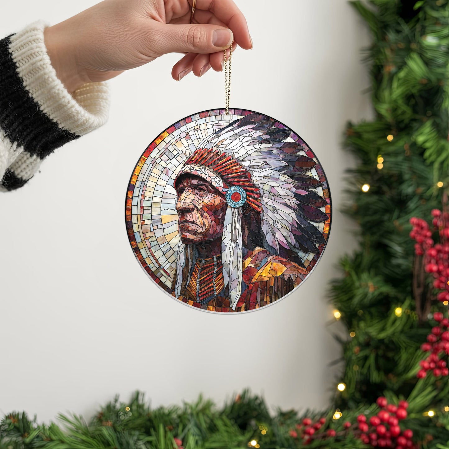 Feathered Warrior Native American - Unique Christmas Gift Decor Flat Acrylic