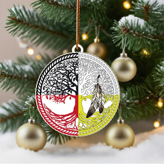 Sacred Circle Feather Ornament Unique Christmas Gift Decor Flat Acrylic