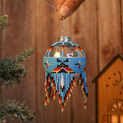 Native-Inspired Beaded Ornament Set – Handmade Tribal Holiday Decor