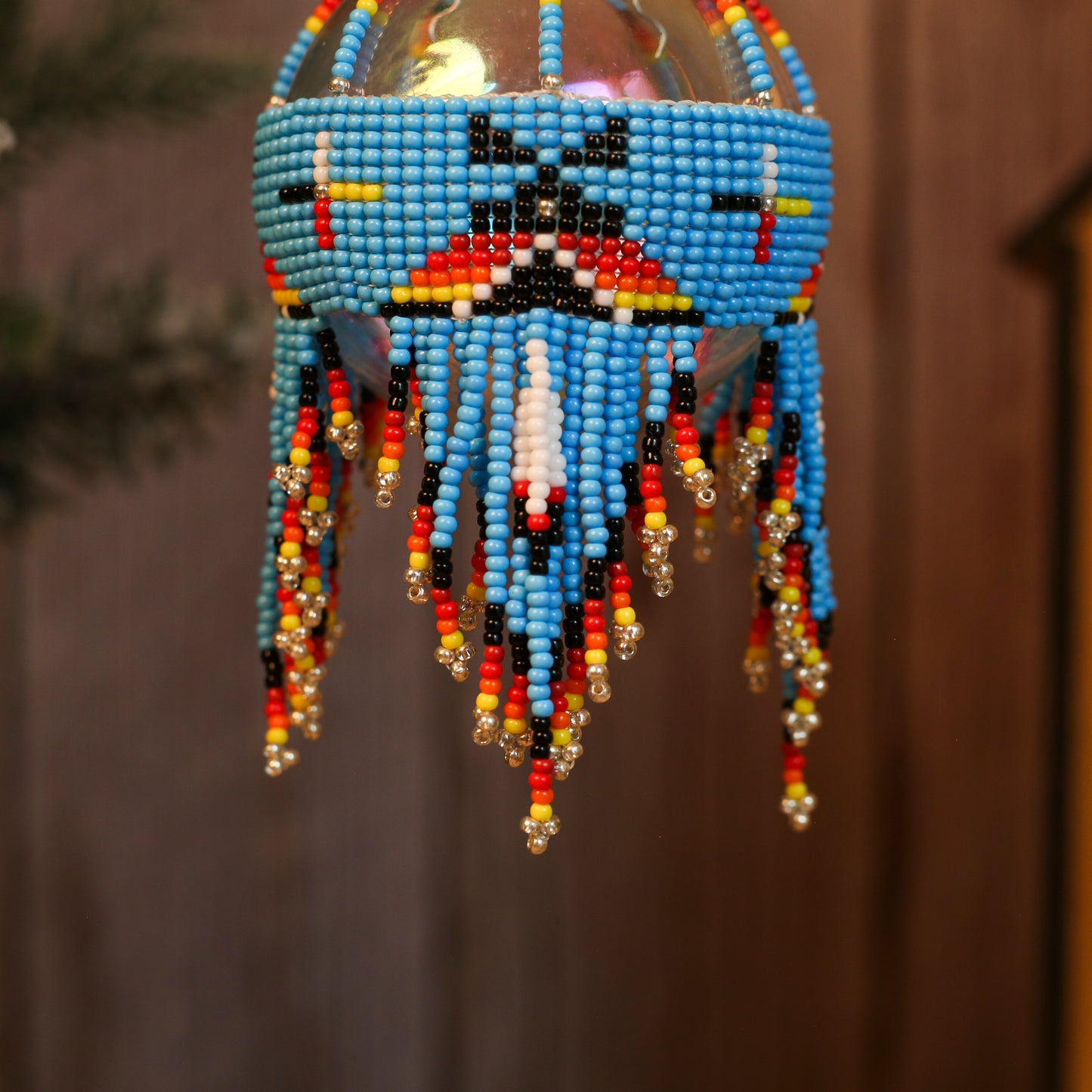 Native-Inspired Beaded Ornament Set – Handmade Tribal Holiday Decor