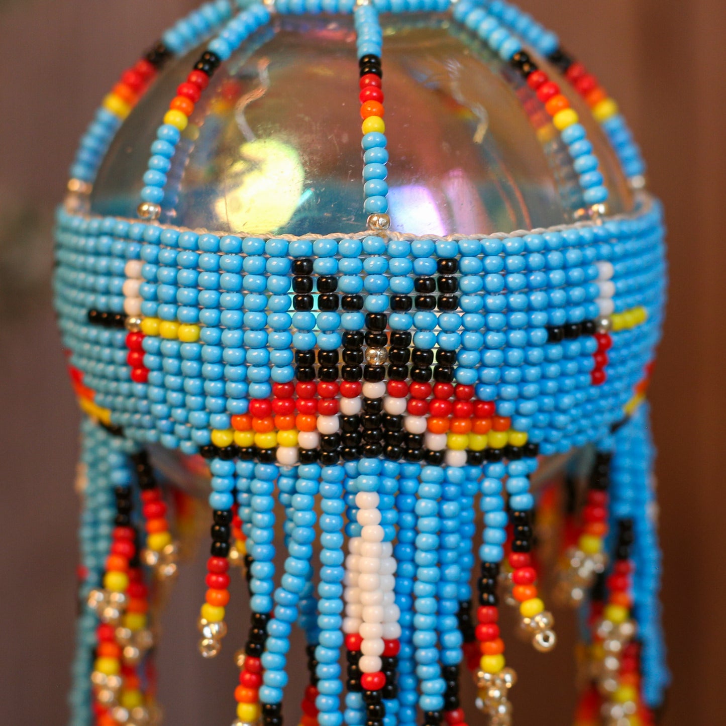 Native-Inspired Beaded Ornament Set – Handmade Tribal Holiday Decor
