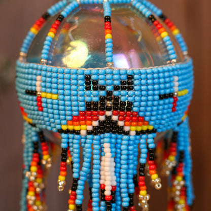 Native-Inspired Beaded Ornament Set – Handmade Tribal Holiday Decor