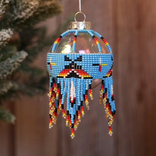 Native-Inspired Beaded Ornament Set – Handmade Tribal Holiday Decor